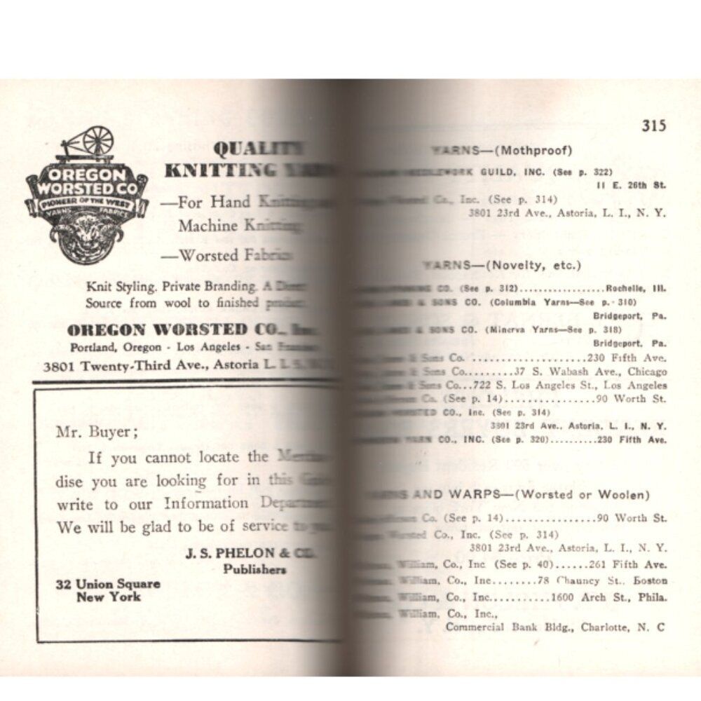 Sheldon's Buyers Guide 1944 Reference Book Sourcing For Fabrics Linens More - Picture 10 of 11